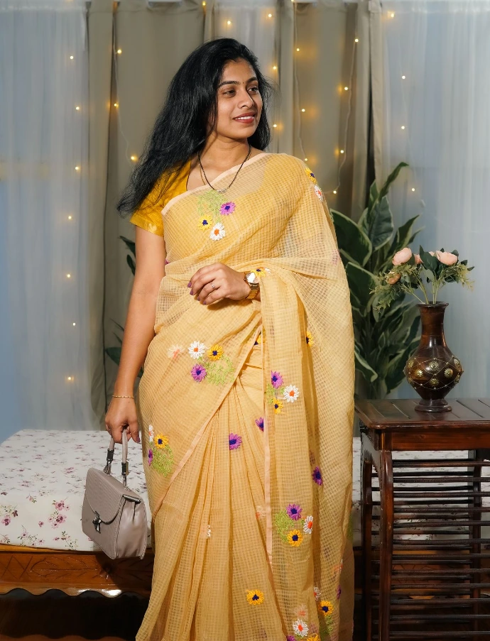 Kota embroidery saree for party wear