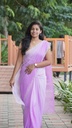 Lavender Soft Georgette Handwork Saree