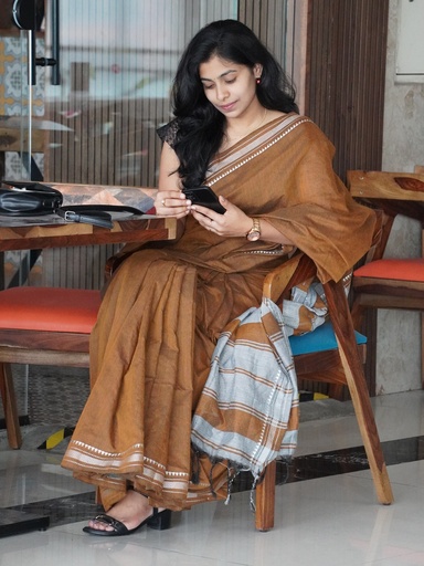 Brown Kadhi Cotton Saree